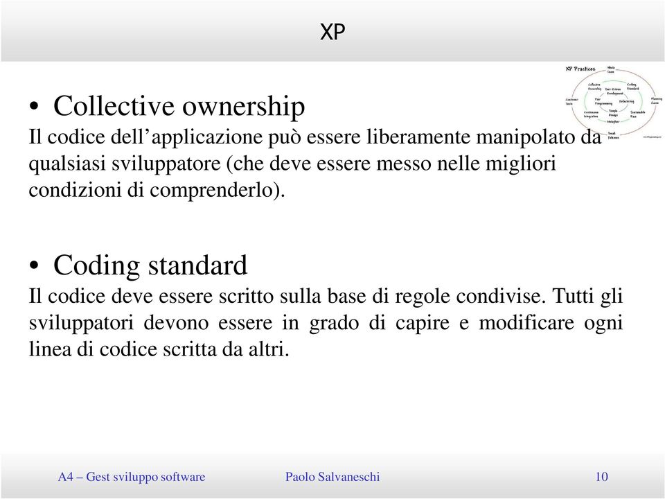 Coding standard Il codice deve essere scritto sulla base di regole condivise.