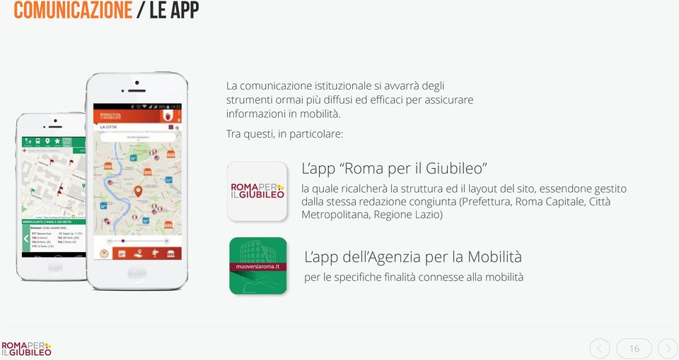 Tra questi, in particolare: L app Roma per il Giubileo la quale ricalcherà la struttura ed il layout del sito,