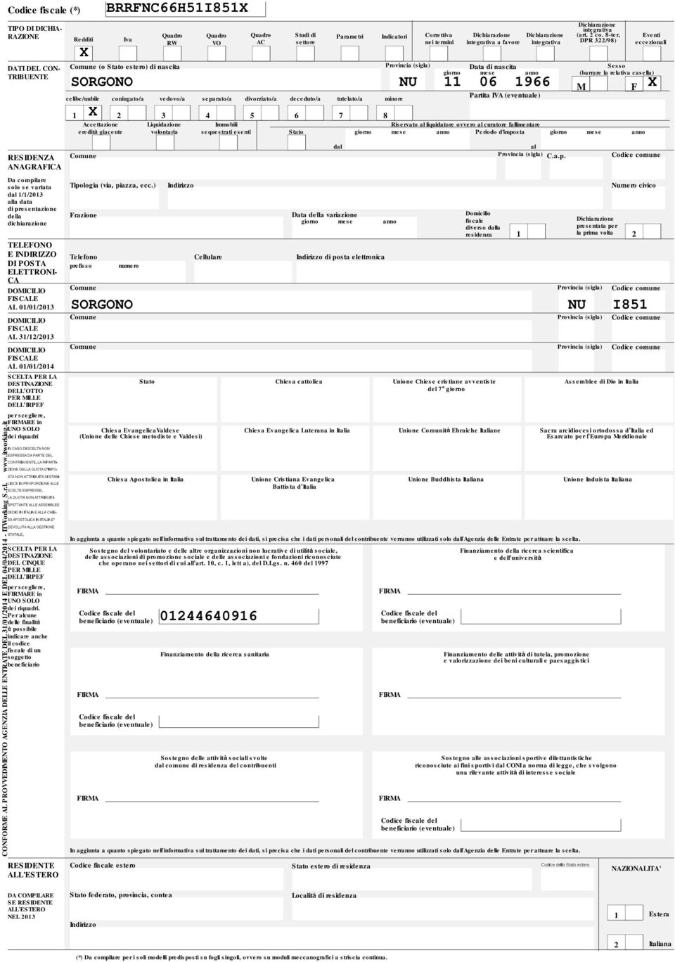 8-ter, Eventi RW VO AC settore nei termini integrativa a favore integrativa DPR 32298) eccezionali celibenubile coniugatoa vedovoa separatoa divorziatoa decedutoa tutelatoa minore Data di nascita