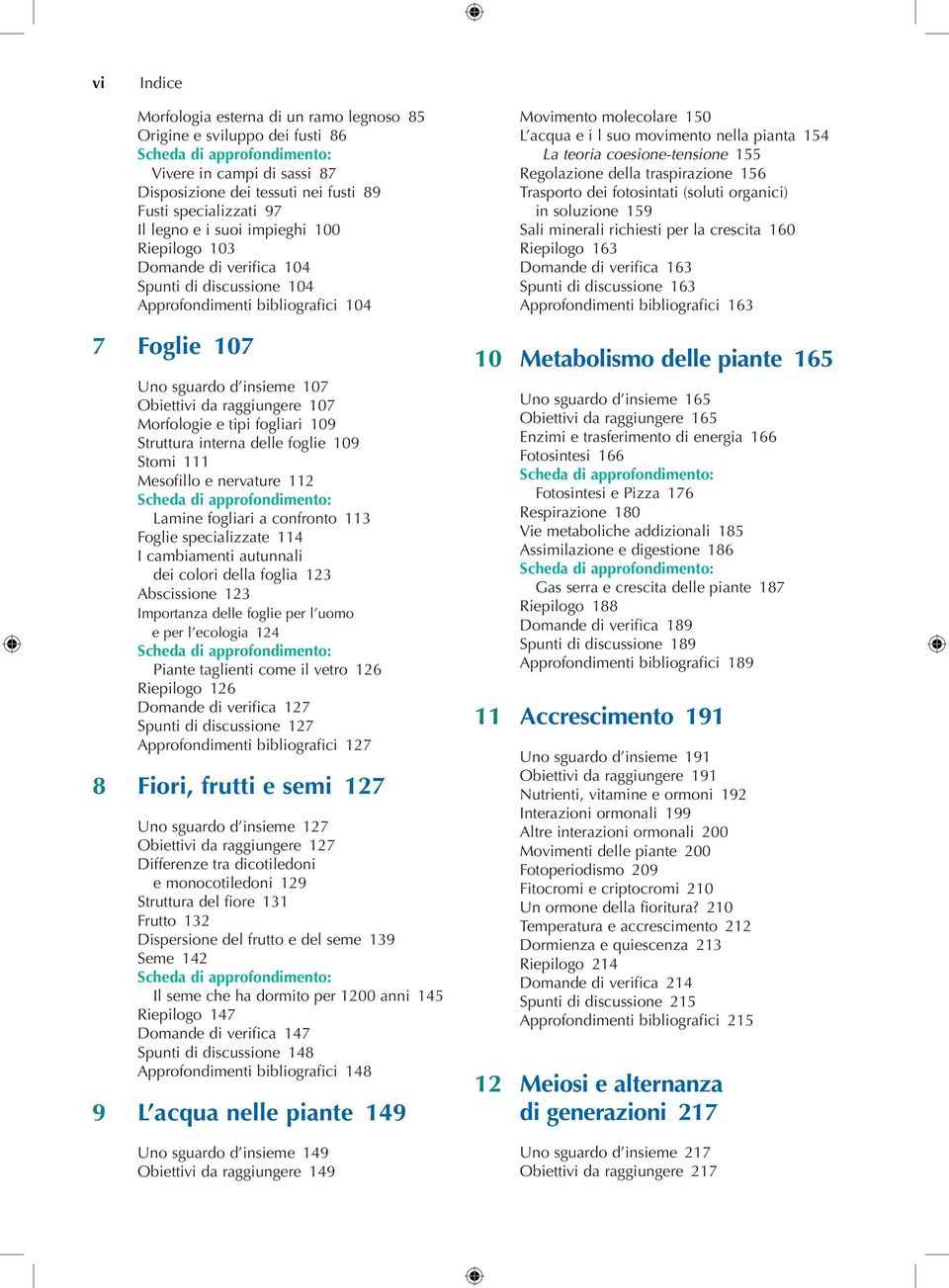 109 Struttura interna delle foglie 109 Stomi 111 Mesofillo e nervature 112 Lamine fogliari a confronto 113 Foglie specializzate 114 I cambiamenti autunnali dei colori della foglia 123 Abscissione 123