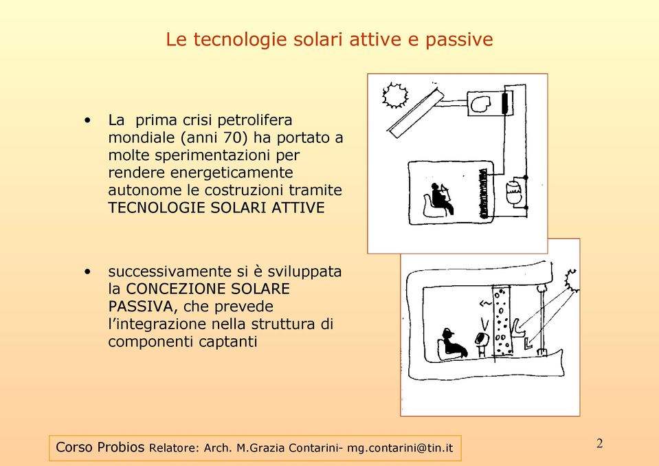 costruzioni tramite TECNOLOGIE SOLARI ATTIVE successivamente si è sviluppata la