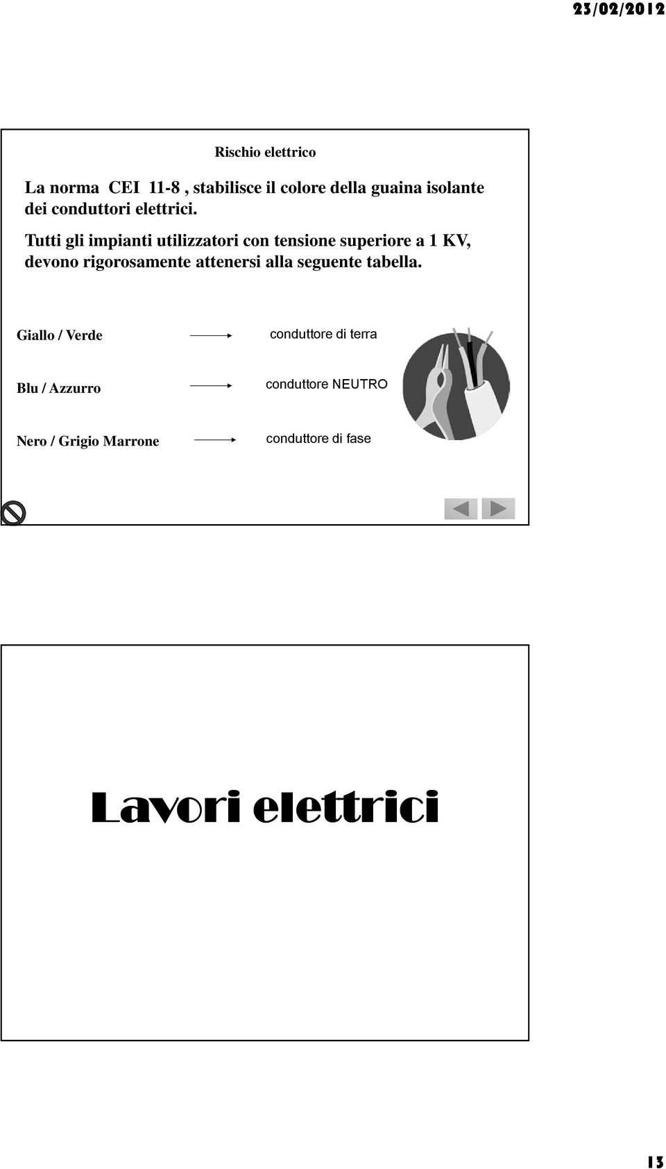 Tutti gli impianti utilizzatori con tensione superiore a 1 KV, devono rigorosamente