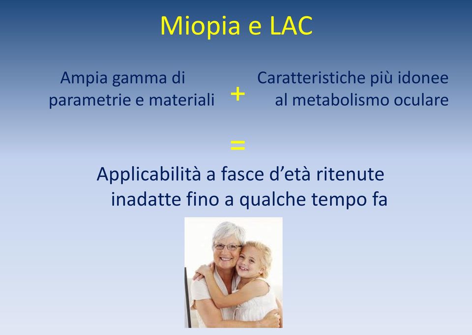 metabolismo oculare = Applicabilità a fasce