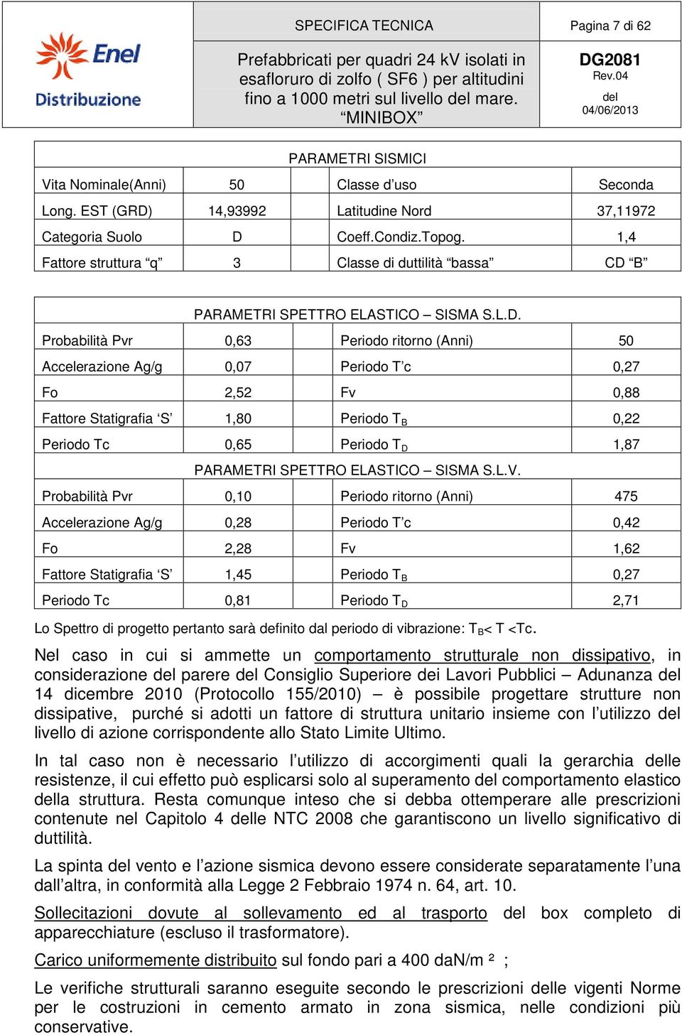 14,93992 Latitudine Nord 37,11972 Categoria Suolo D 