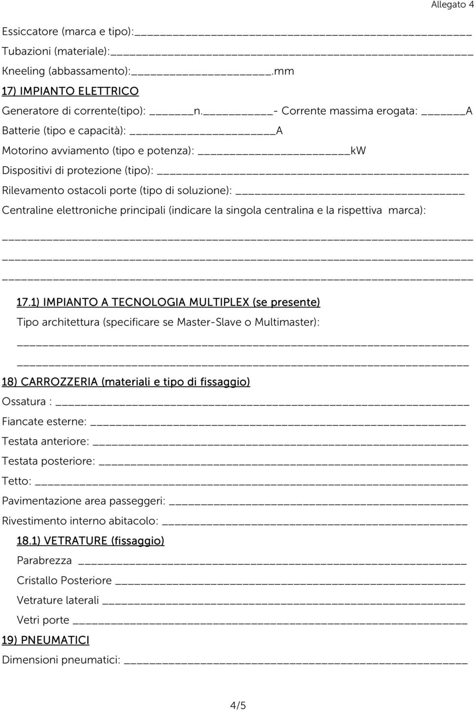 elettroniche principali (indicare la singola centralina e la rispettiva marca): 17.