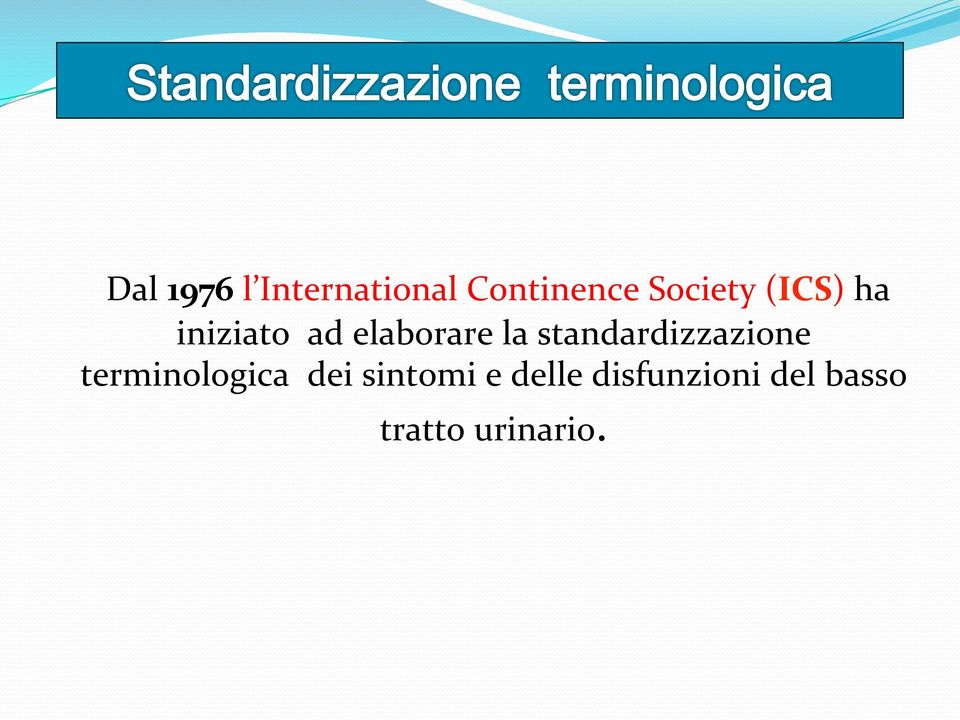 standardizzazione terminologica dei