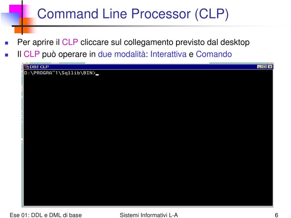 CLP può operare in due modalità: Interattiva e