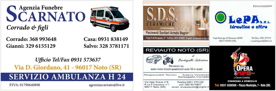 Ufficio Tel/Fax 0931 573637 Via D.