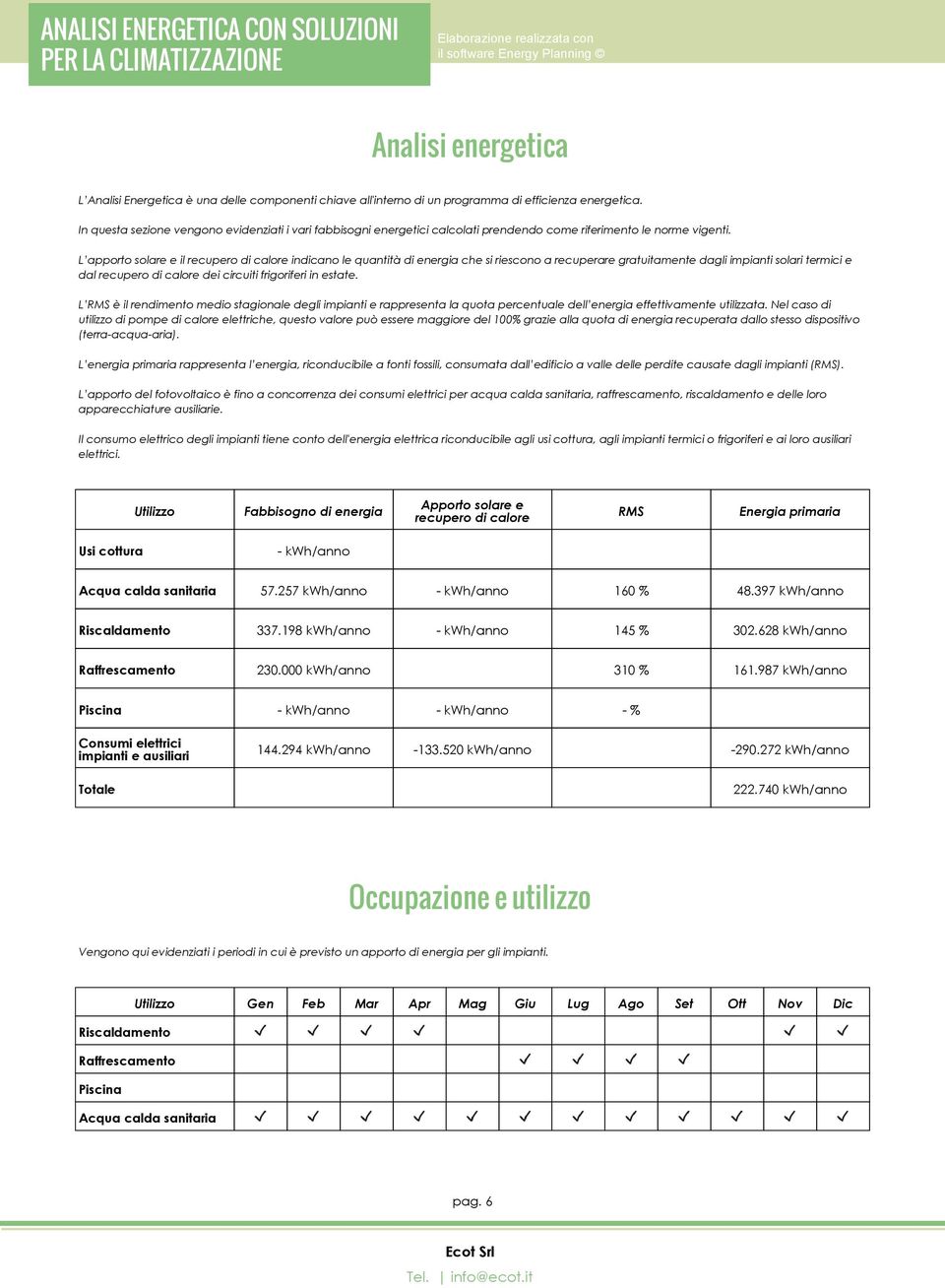 L apporto solare e il recupero di calore indicano le quantità di energia che si riescono a recuperare gratuitamente dagli impianti solari termici e dal recupero di calore dei circuiti frigoriferi in