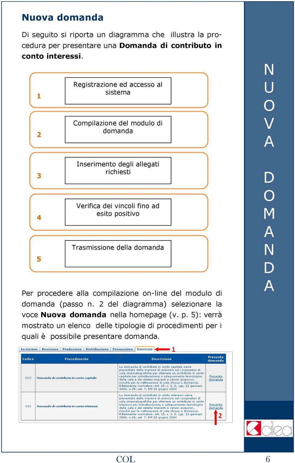 esito positivo rasmissione della domanda Per procedere alla compilazione on-line del modulo di domanda (passo n.