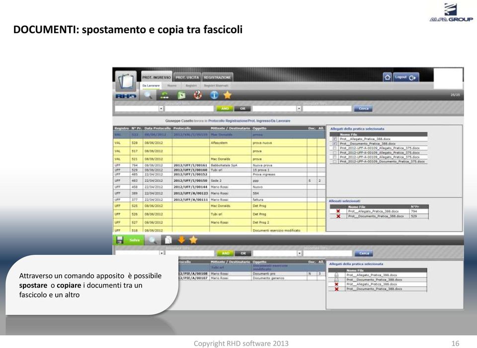 spostare o copiare i documenti tra un