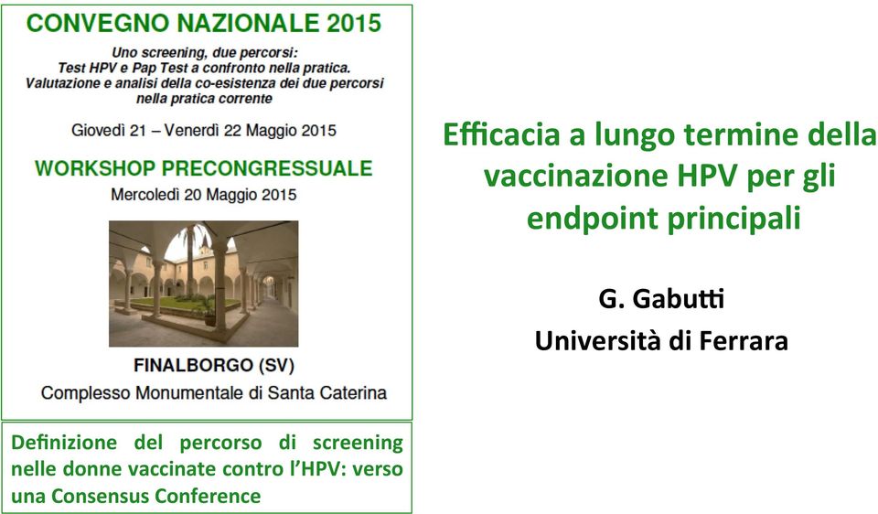 Gabu: Università di Ferrara Definizione del percorso