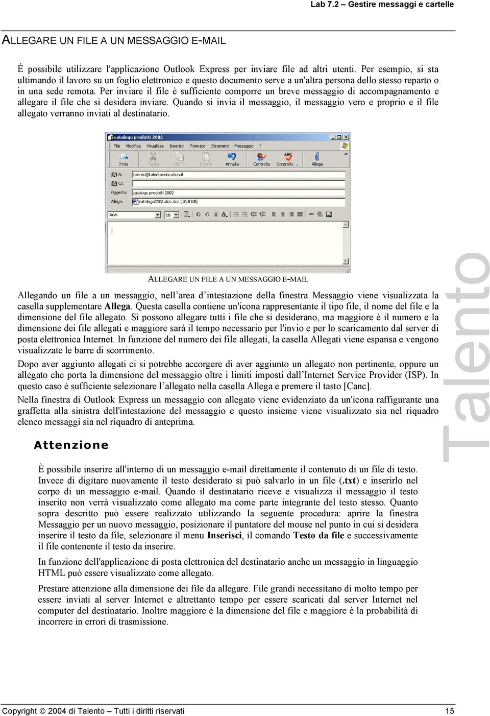 Per inviare il file è sufficiente comporre un breve messaggio di accompagnamento e allegare il file che si desidera inviare.