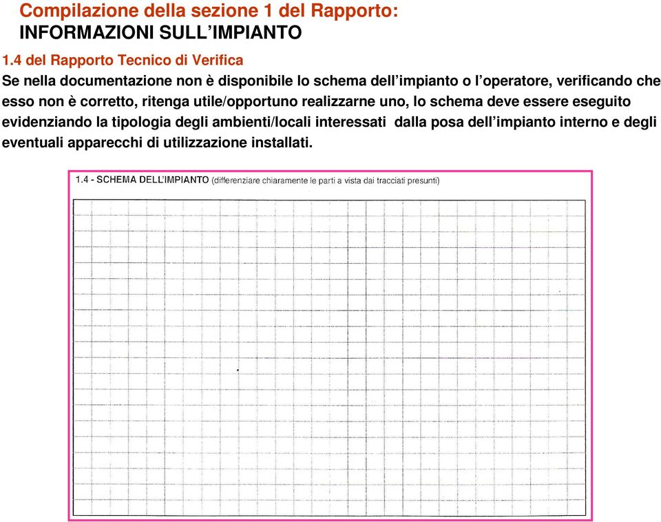 operatore, verificando che esso non è corretto, ritenga utile/opportuno realizzarne uno, lo schema deve essere