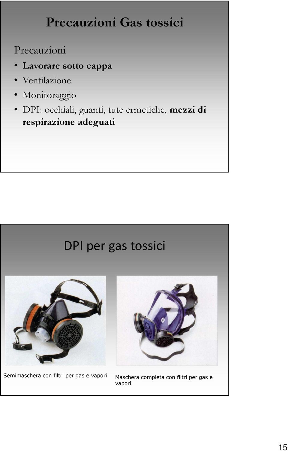 mezzi di respirazione adeguati DPI per gas tossici Semimaschera
