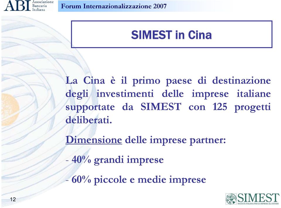 SIMEST con 125 progetti deliberati.