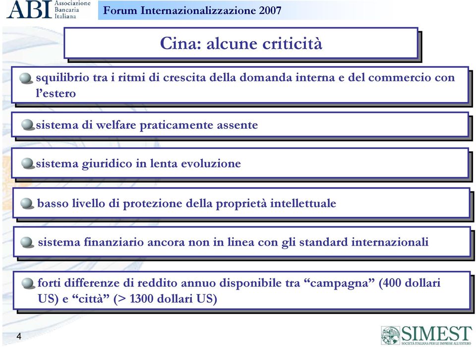 della della proprietà intellettuale sistema finanziario ancora non non in in linea linea con con gli gli standard internazionali