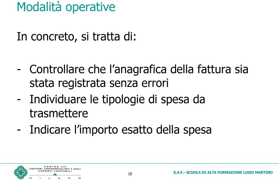 registrata senza errori - Individuare le tipologie di