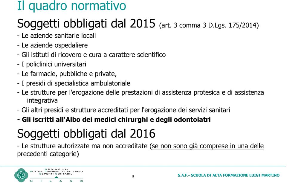 pubbliche e private, - I presidi di specialistica ambulatoriale - Le strutture per l'erogazione delle prestazioni di assistenza protesica e di assistenza integrativa - Gli