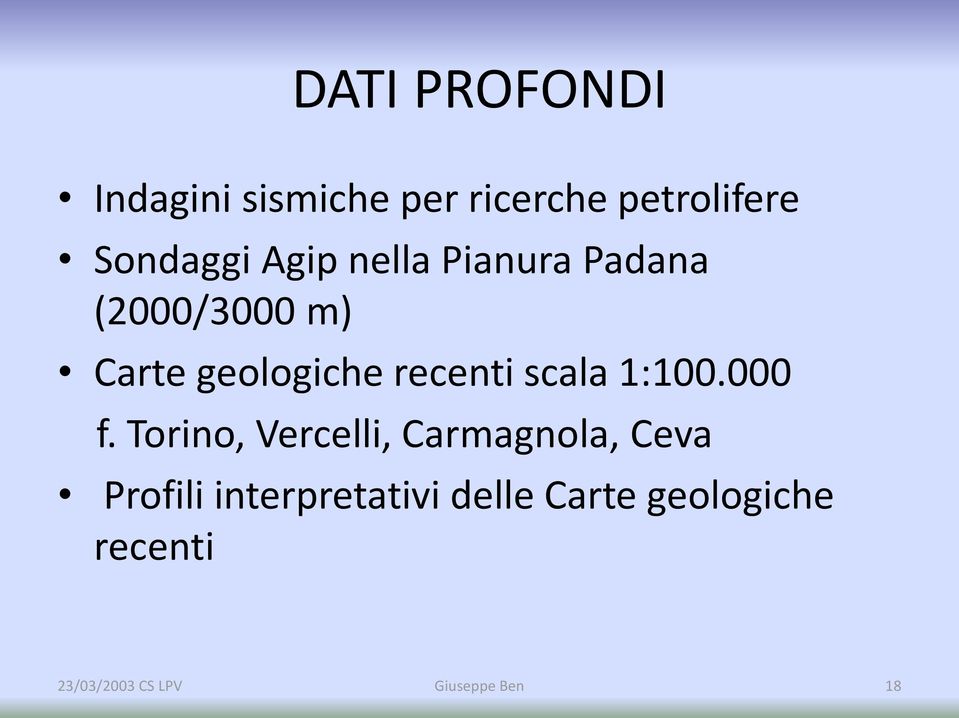 geologiche recenti scala 1:100.000 f.