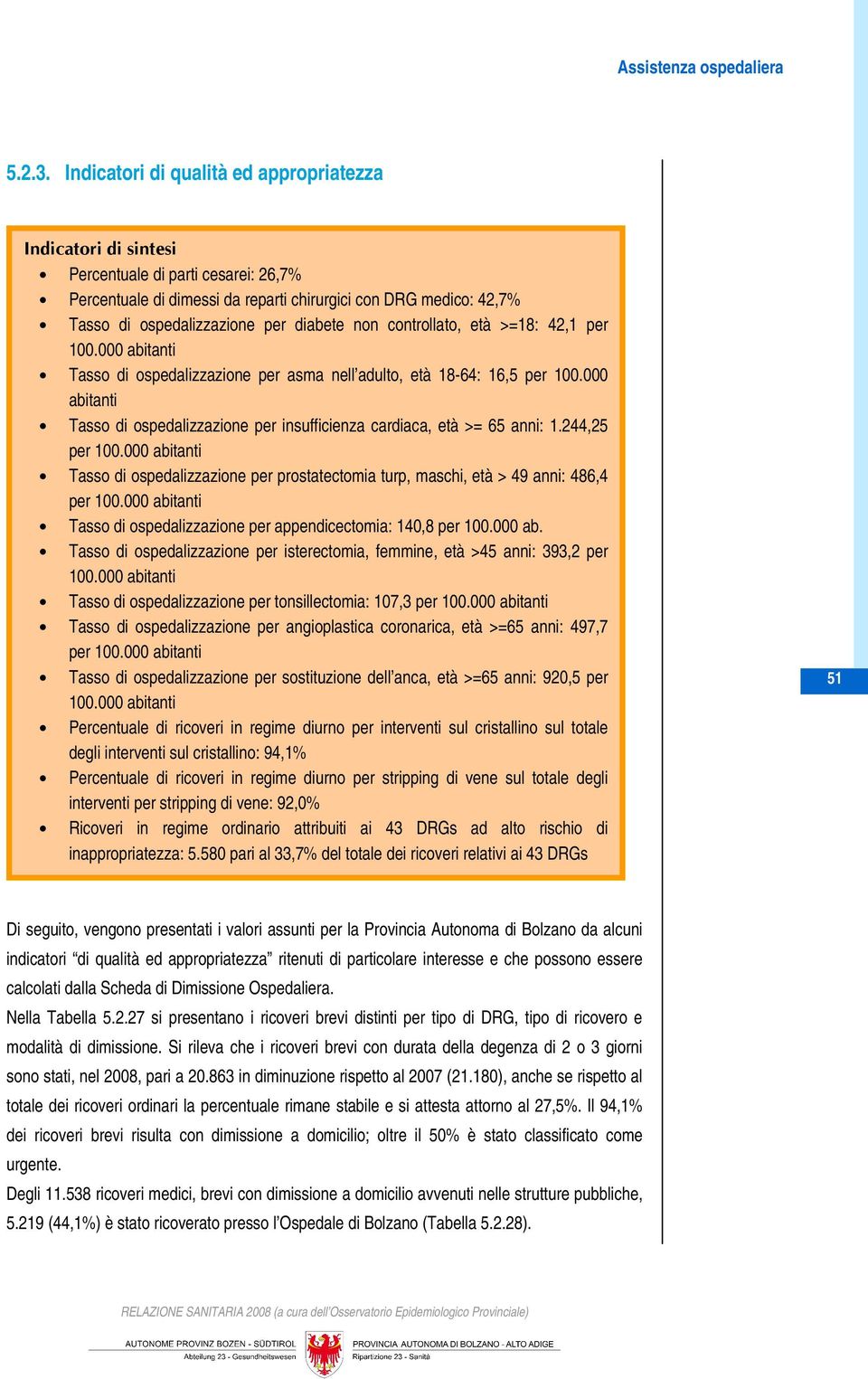 età >=18: 42,1 per 100.000 abitanti Tasso di ospedalizzazione per asma nell adulto, età 18-64: 16,5 per 100.000 abitanti Tasso di ospedalizzazione per insufficienza cardiaca, età >= 65 anni: 1.