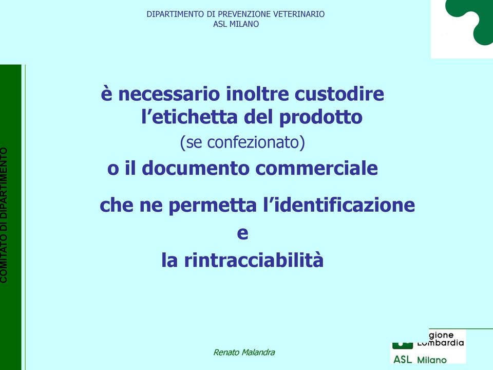 confezionato) o il documento