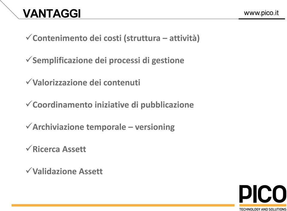 dei contenuti Coordinamento iniziative di pubblicazione