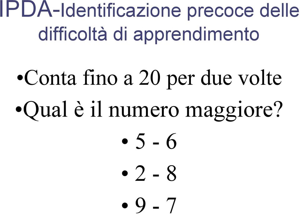 apprendimento Conta fino a 20