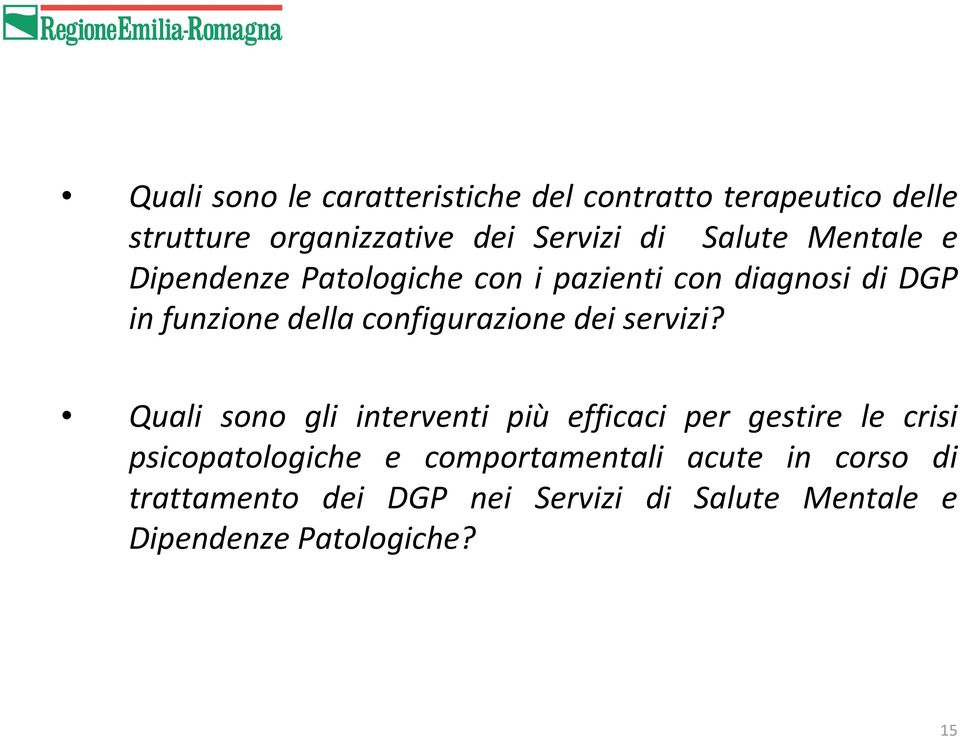 configurazione dei servizi?