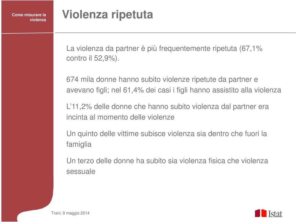 hanno assistito alla L 11,2% delle donne che hanno subito dal partner era incinta al momento delle