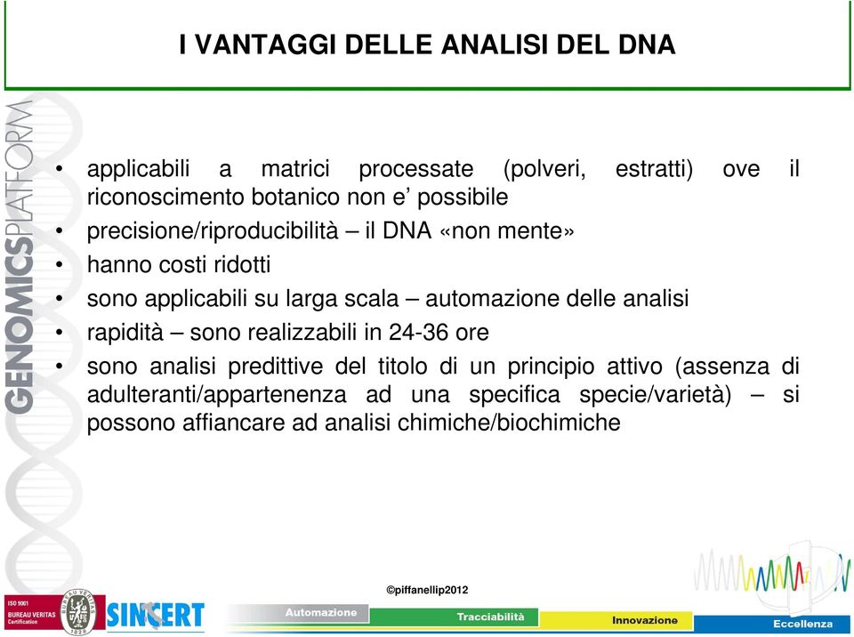 automazione delle analisi rapidità sono realizzabili in 24-36 ore sono analisi predittive del titolo di un principio