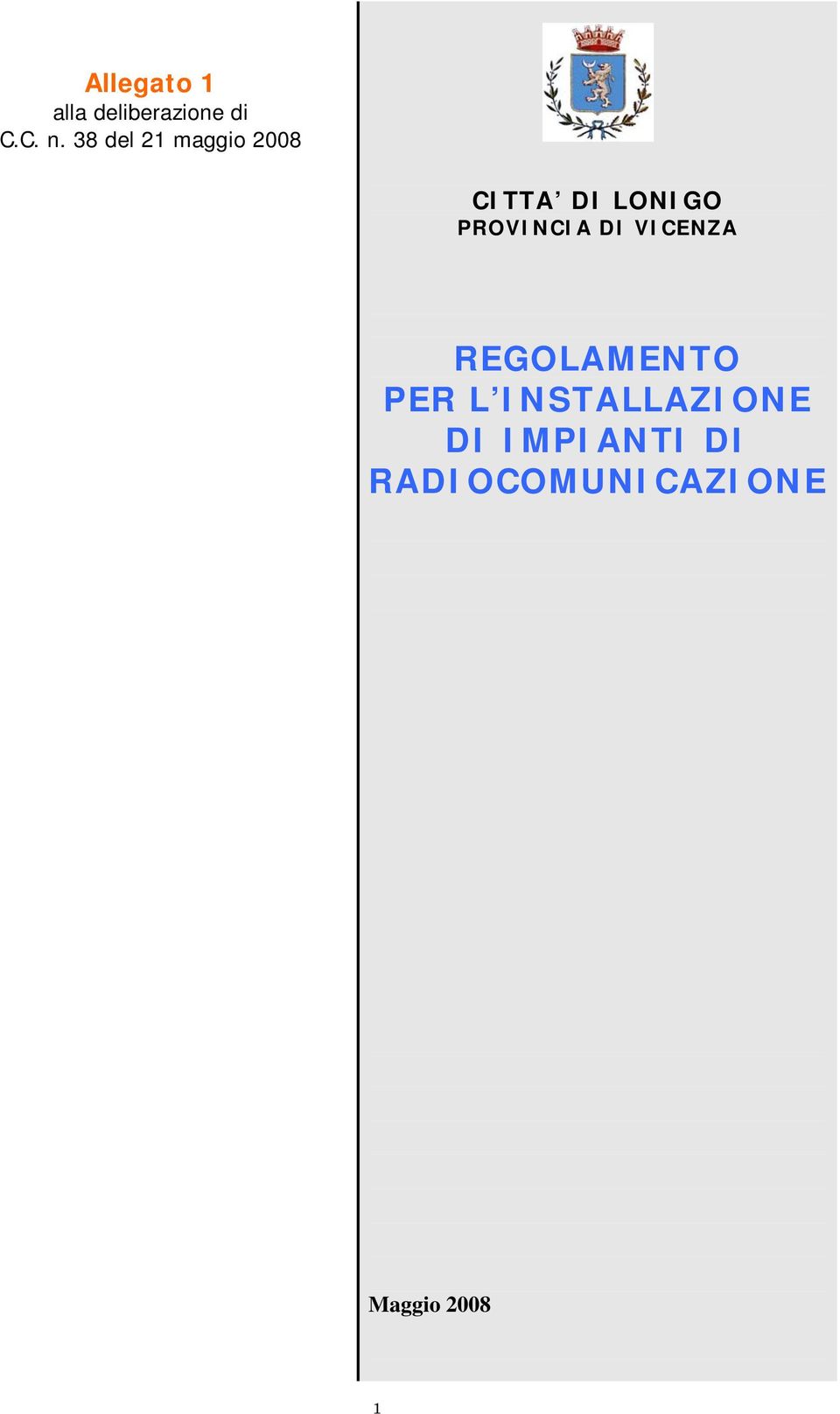 PROVINCIA DI VICENZA REGOLAMENTO PER L