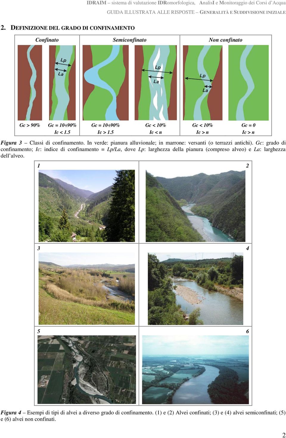 5 Ic < n Ic > n Ic > n Figura 3 Classi di confinamento. In verde: pianura alluvionale; in marrone: versanti (o terrazzi antichi).