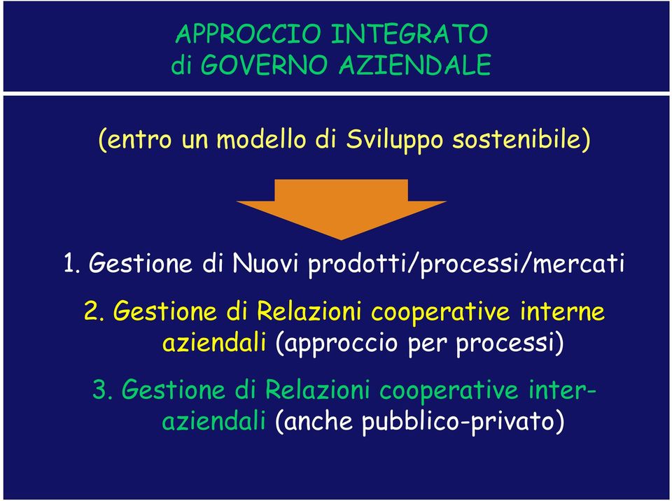 Gestione di Relazioni cooperative interne aziendali (approccio per