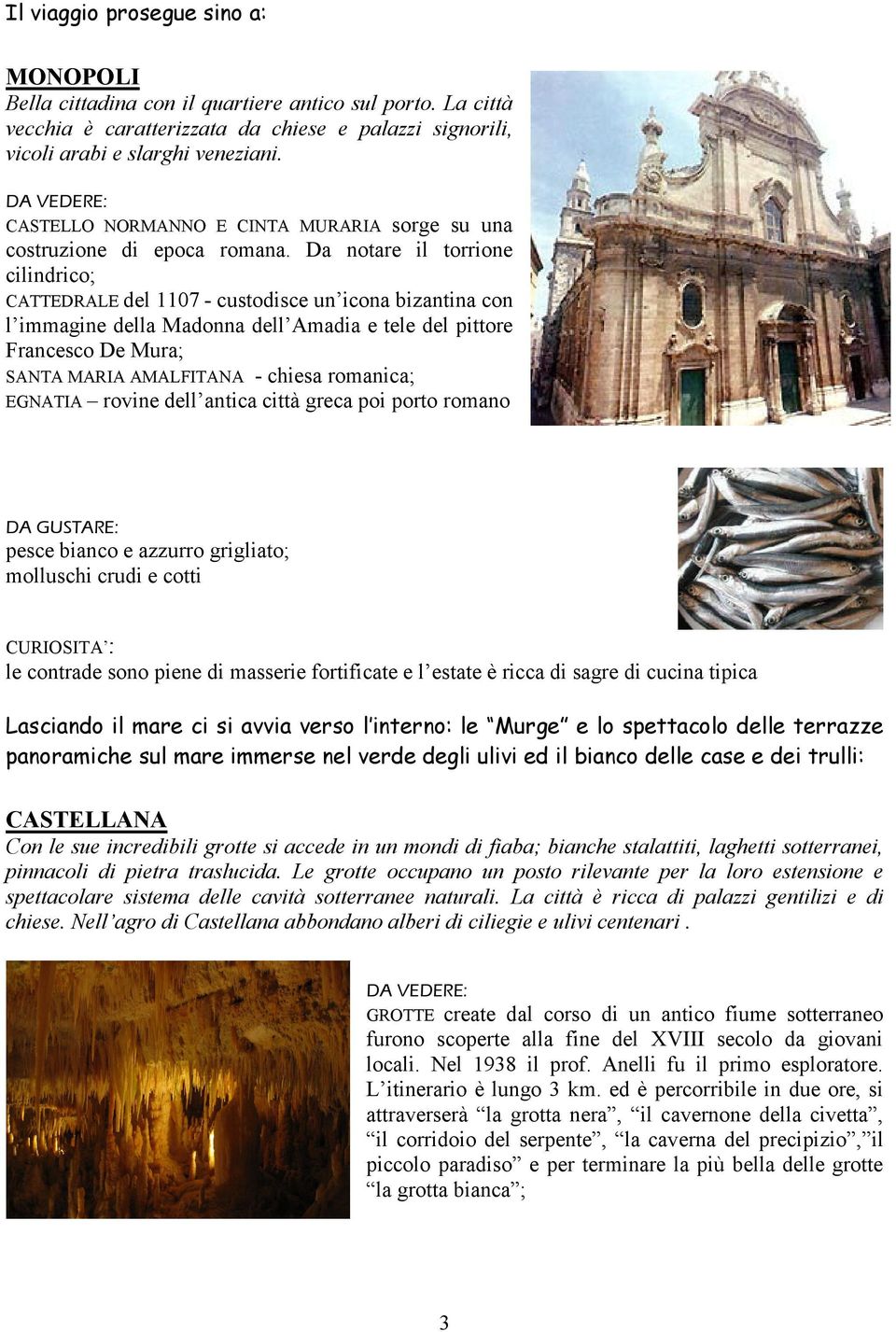 Da notare il torrione cilindrico; CATTEDRALE del 1107 - custodisce un icona bizantina con l immagine della Madonna dell Amadia e tele del pittore Francesco De Mura; SANTA MARIA AMALFITANA - chiesa