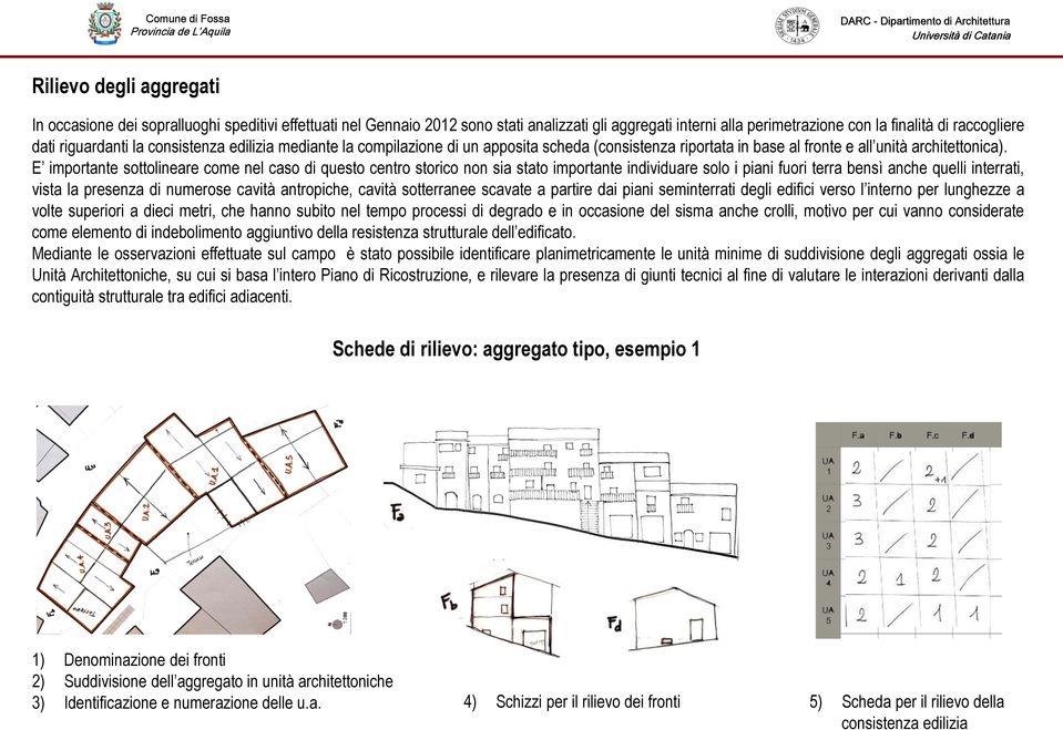 E importante sottolineare come nel caso di questo centro storico non sia stato importante individuare solo i piani fuori terra bensì anche quelli interrati, vista la presenza di numerose cavità