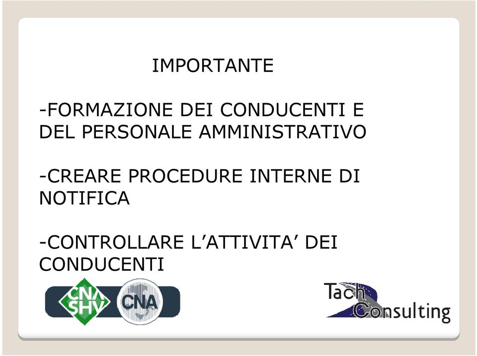 AMMINISTRATIVO -CREARE PROCEDURE