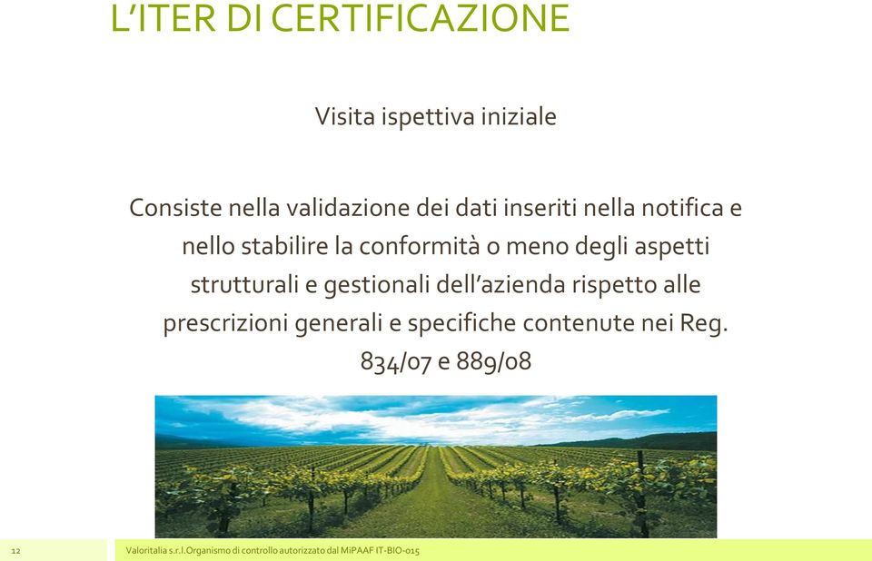 gestionali dell azienda rispetto alle prescrizioni generali e specifiche contenute nei Reg.