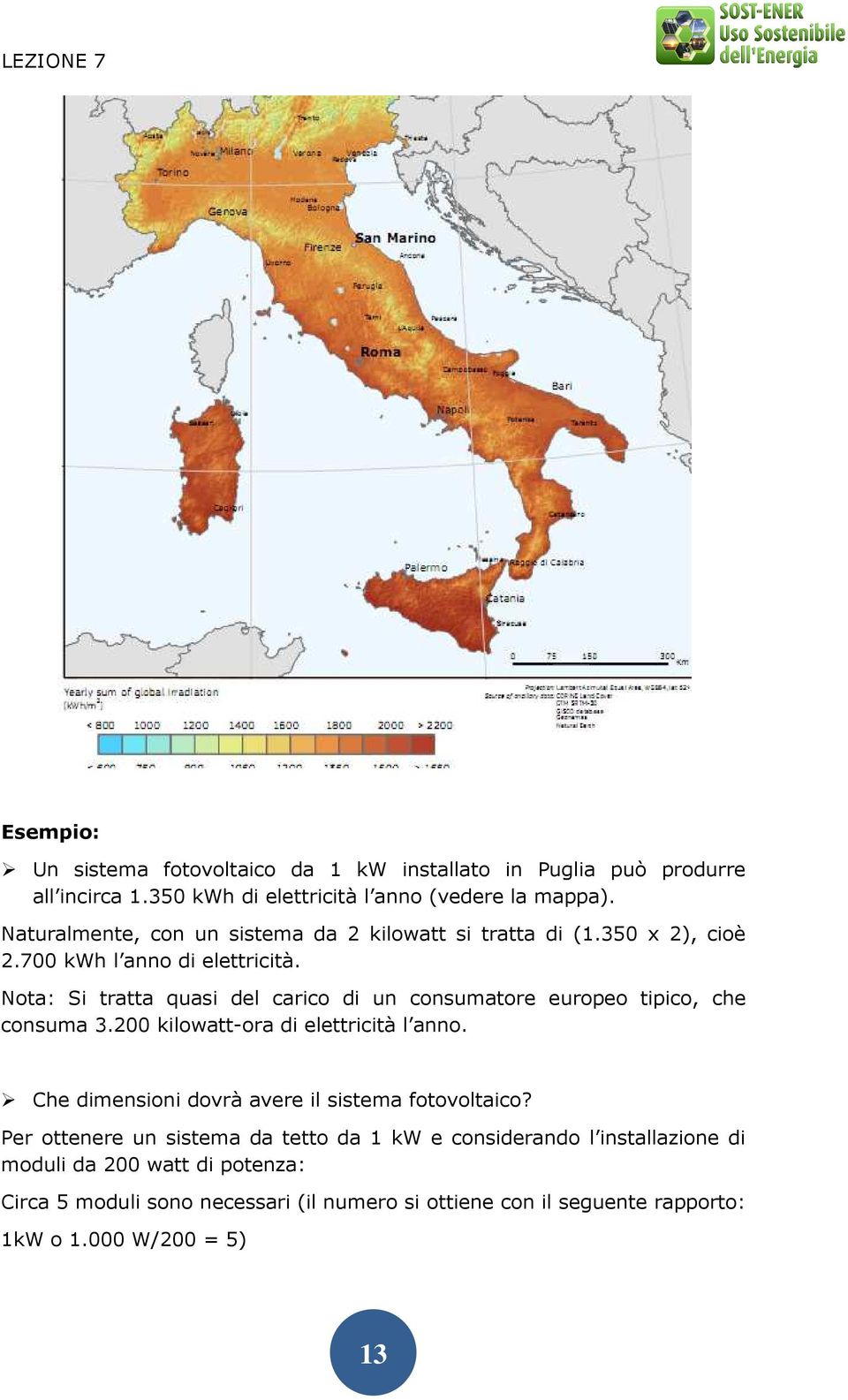 Nota: Si tratta quasi del carico di un consumatore europeo tipico, che consuma 3.200 kilowatt-ora di elettricità l anno.