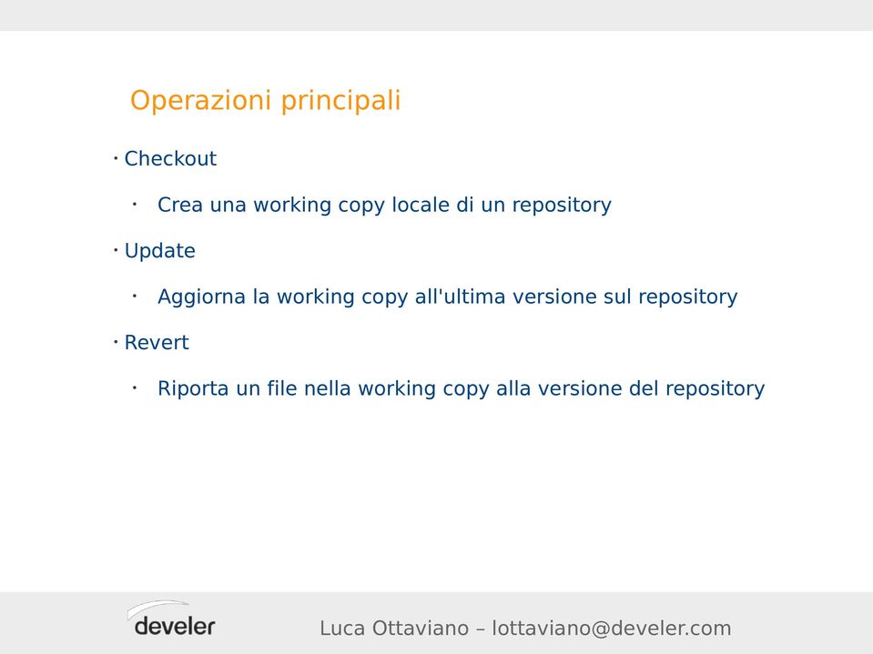 copy all'ultima versione sul repository Revert