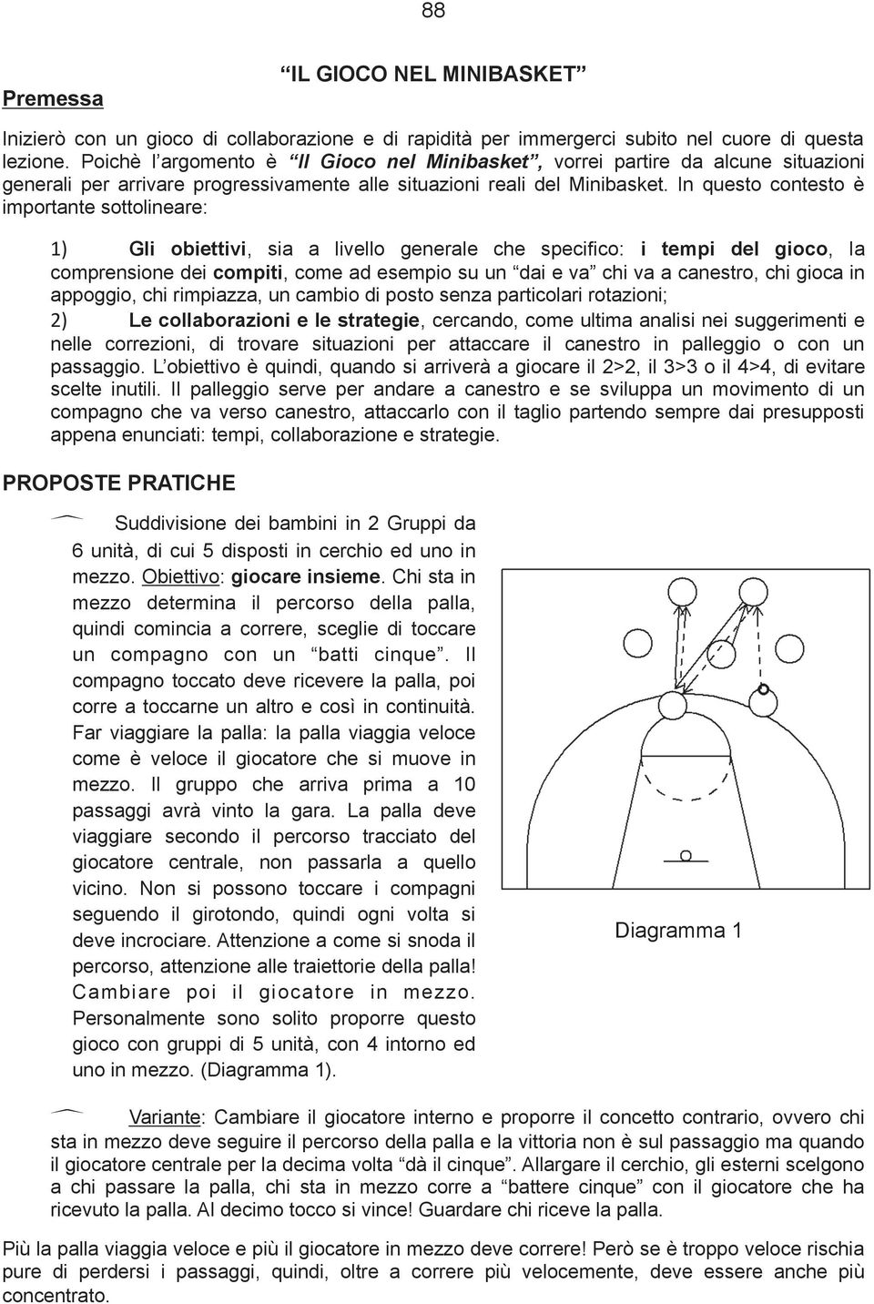 In questo contesto è importante sottolineare: Gli obiettivi, sia a livello generale che specifico: i tempi del gioco, la comprensione dei compiti, come ad esempio su un dai e va chi va a canestro,