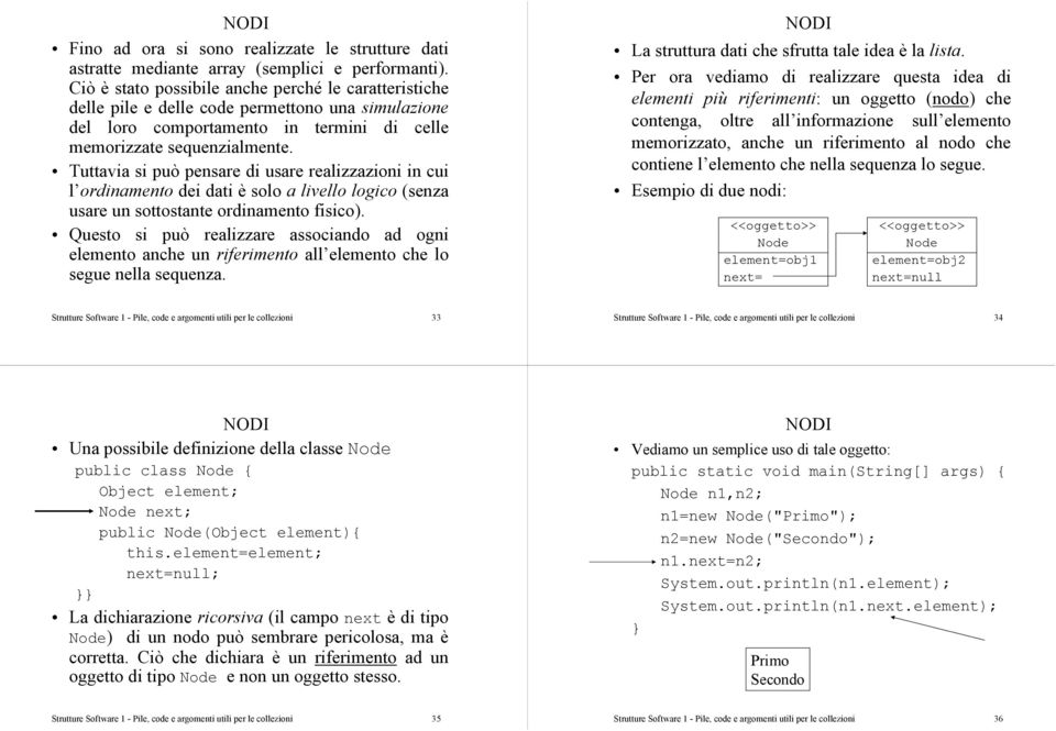 Tuttavia si può pensare di usare realizzazioni in cui l ordinamento dei dati è solo a livello logico (senza usare un sottostante ordinamento fisico).