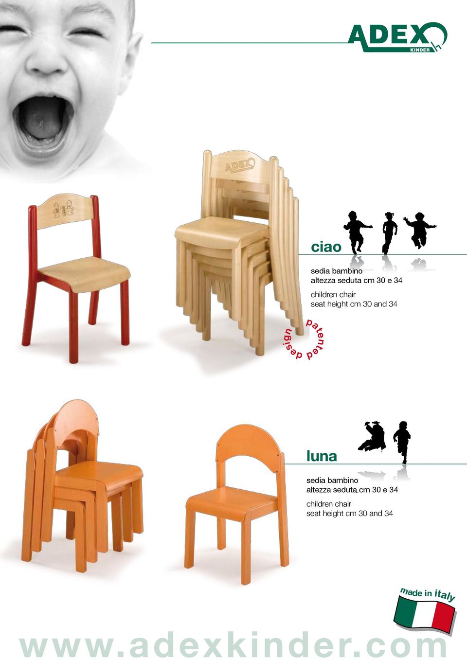 sedia bambino altezza seduta cm 30 e 34 children chair