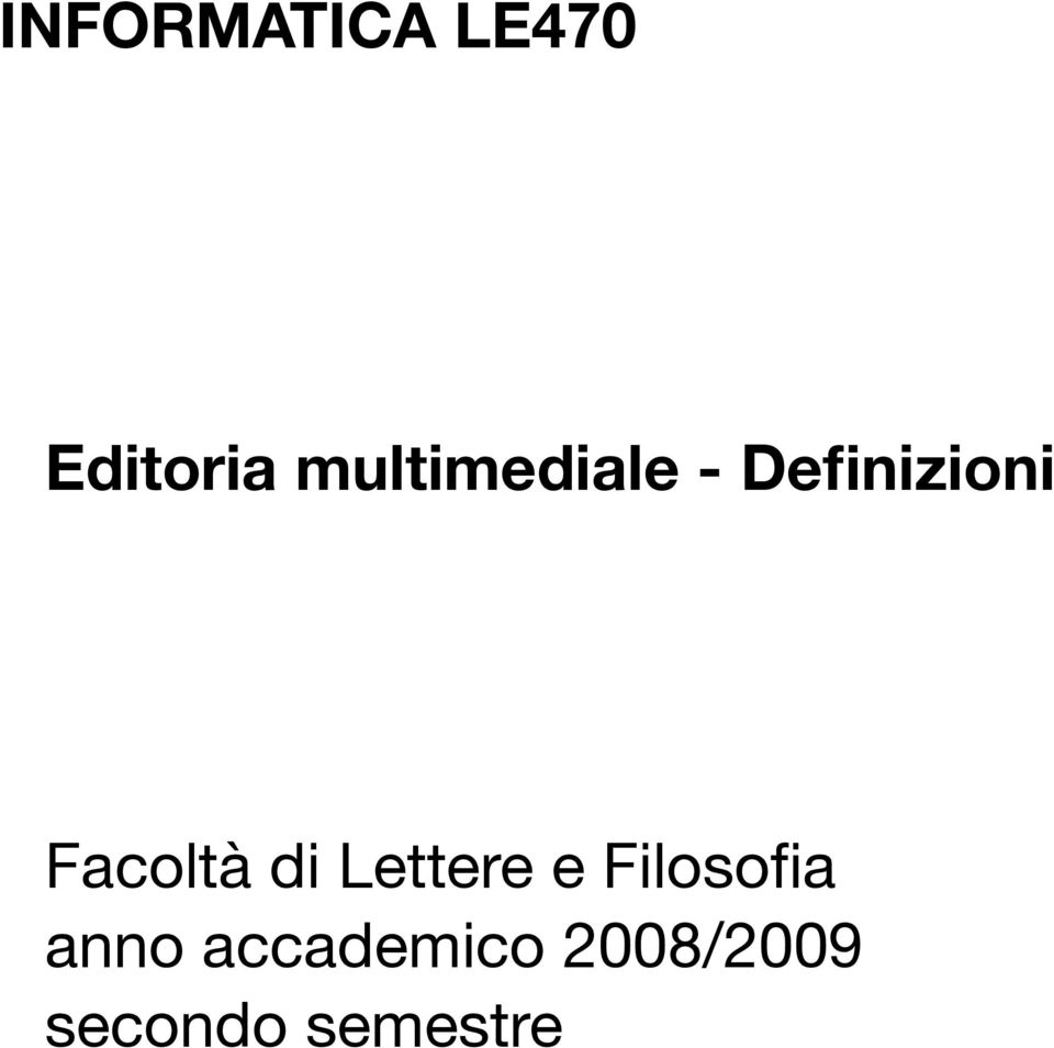 Facoltà di Lettere e Filosofia