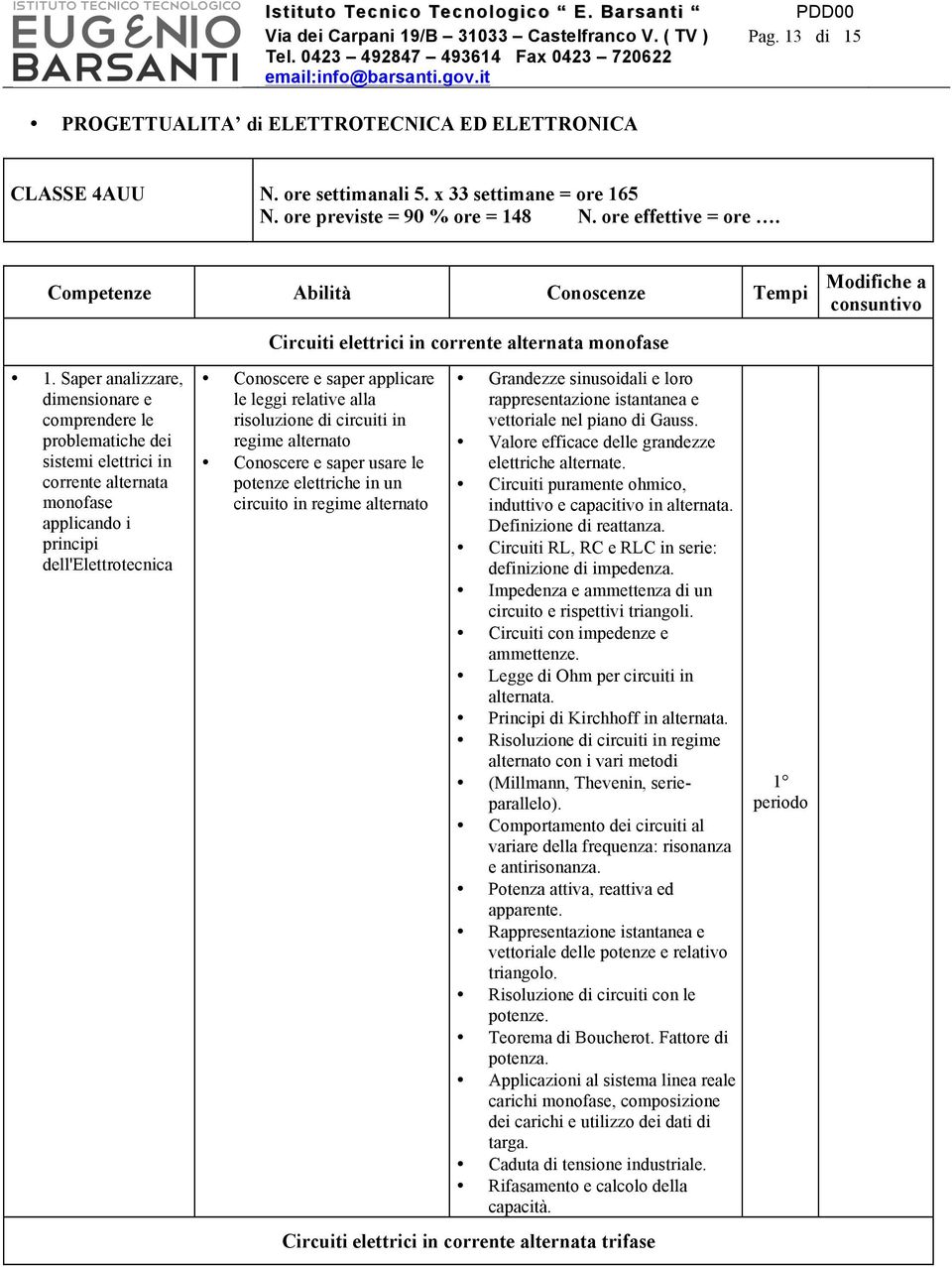 8 N. ore effettive = ore. 1.