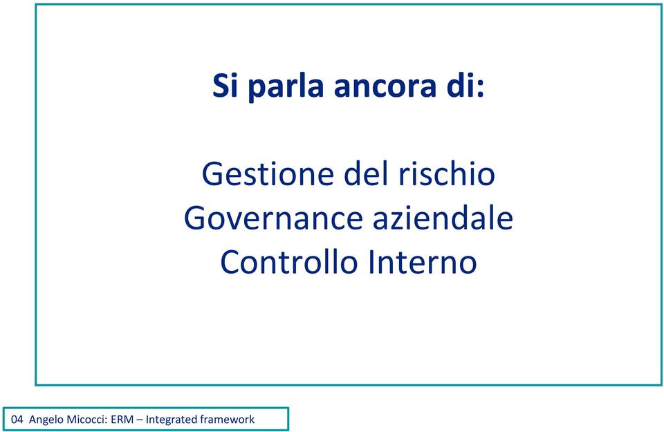 rischio Governance