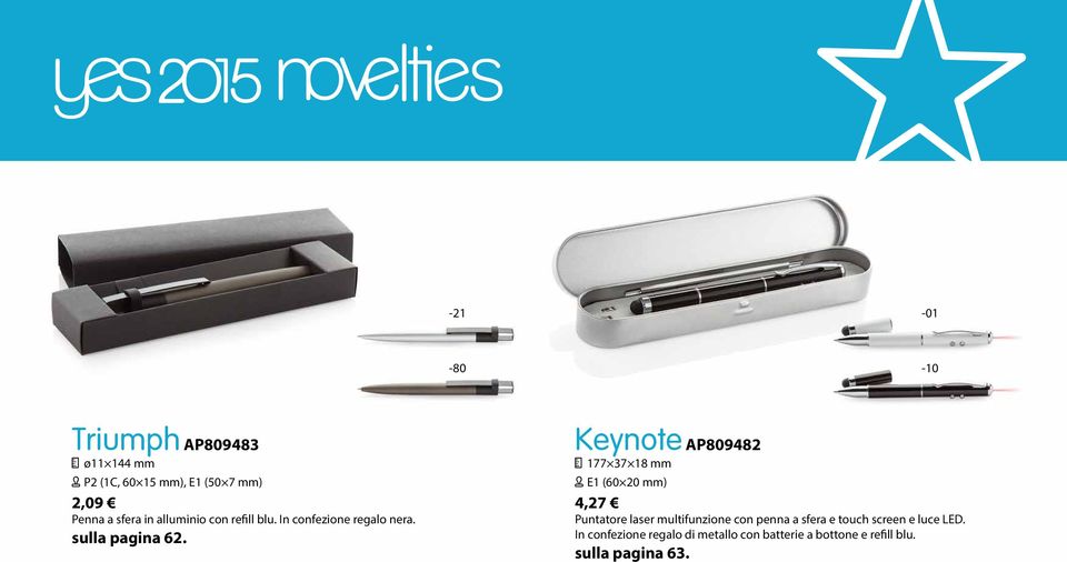 Keynote AP809482 177 37 18 mm [ E1 (60 20 mm) 4,27 Puntatore laser multifunzione con penna a