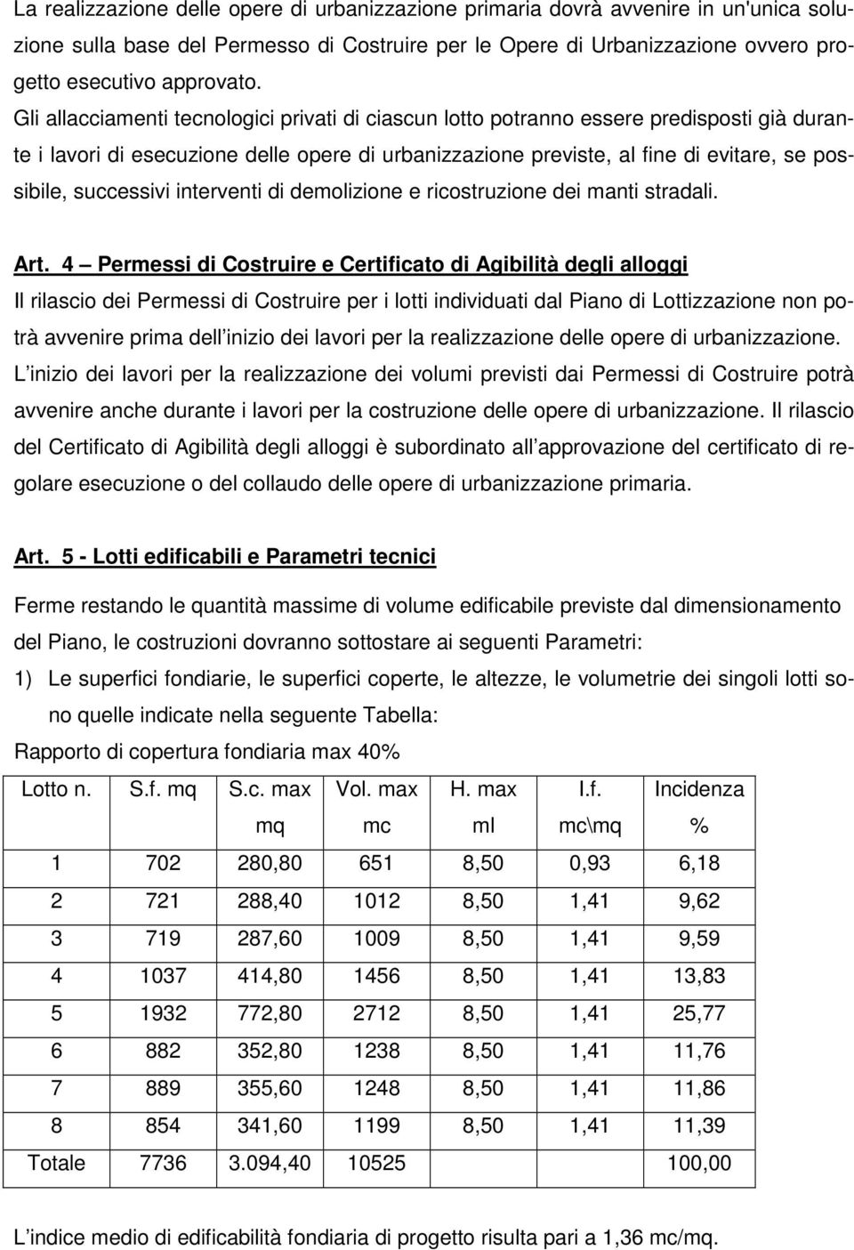 successivi interventi di demolizione e ricostruzione dei manti stradali. Art.