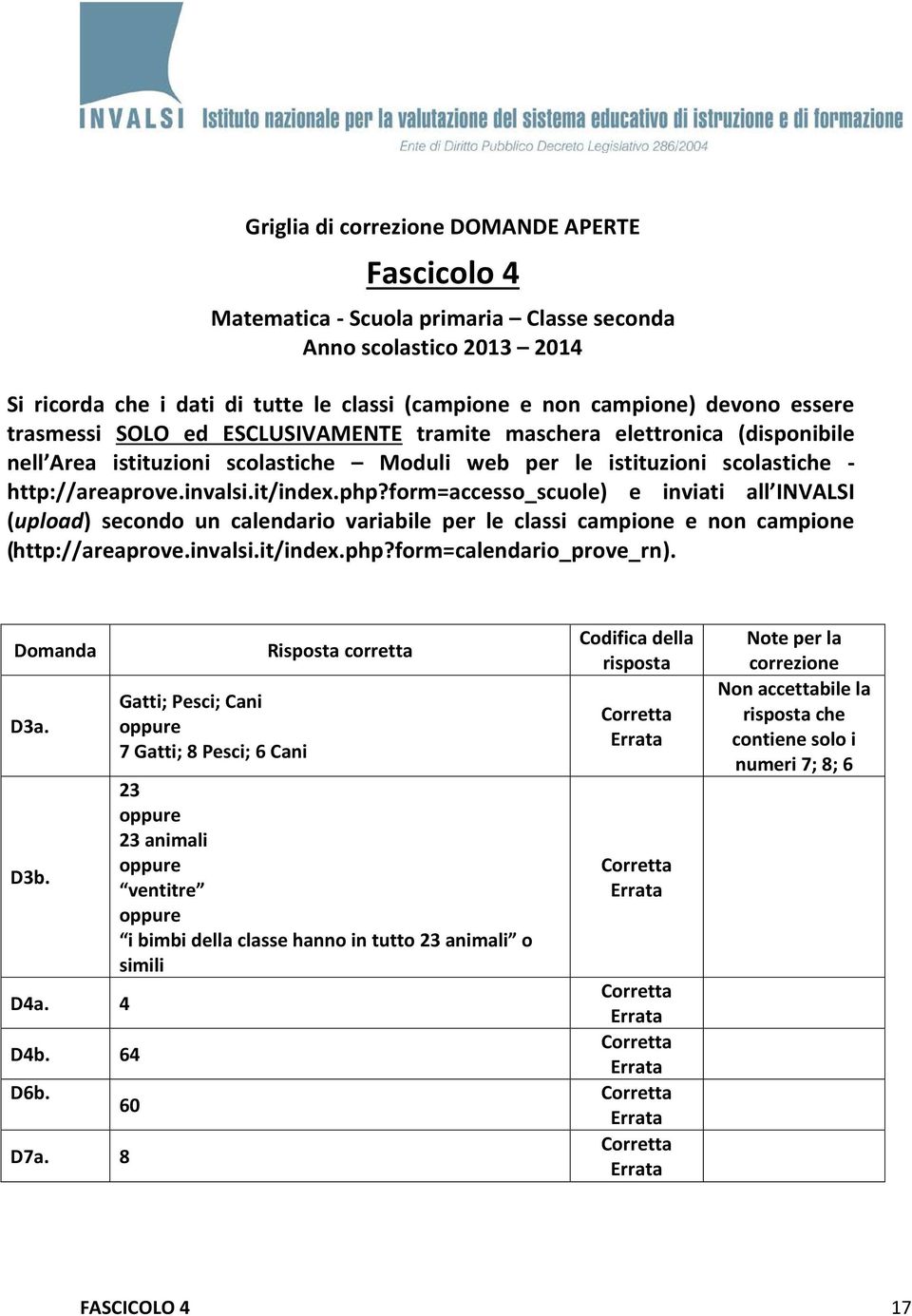 form=accesso_scuole) e inviati all INVALSI (upload) secondo un calendario variabile per le classi campione e non campione (http://areaprove.invalsi.it/index.php?form=calendario_prove_rn).