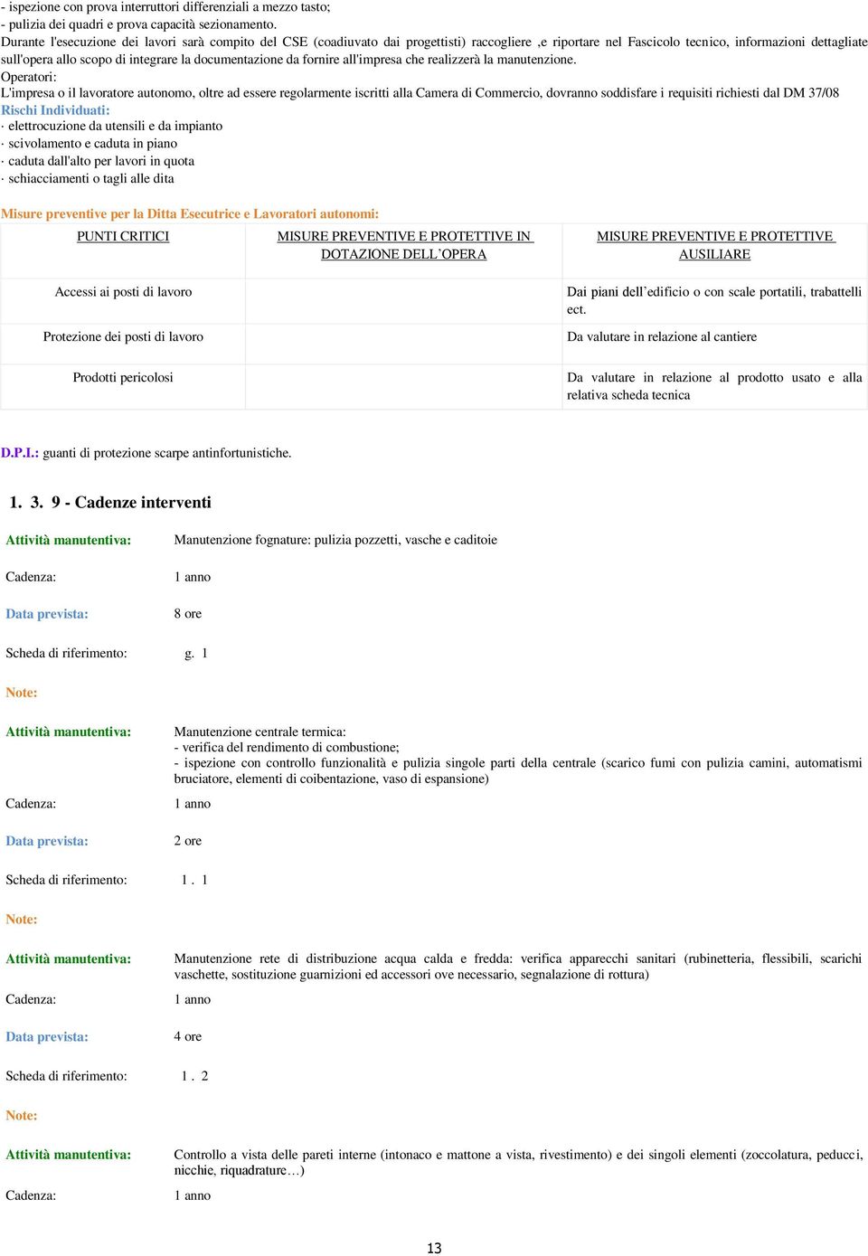 scivolamento e caduta in piano caduta dall'alto per lavori in quota schiacciamenti o tagli alle dita Dai piani dell edificio o con scale portatili, trabattelli ect. D.P.I.